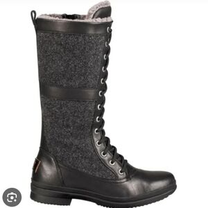 UGG Women's Leather Lace Up Elvia Waterproof Wool Lined Boots Sz 7